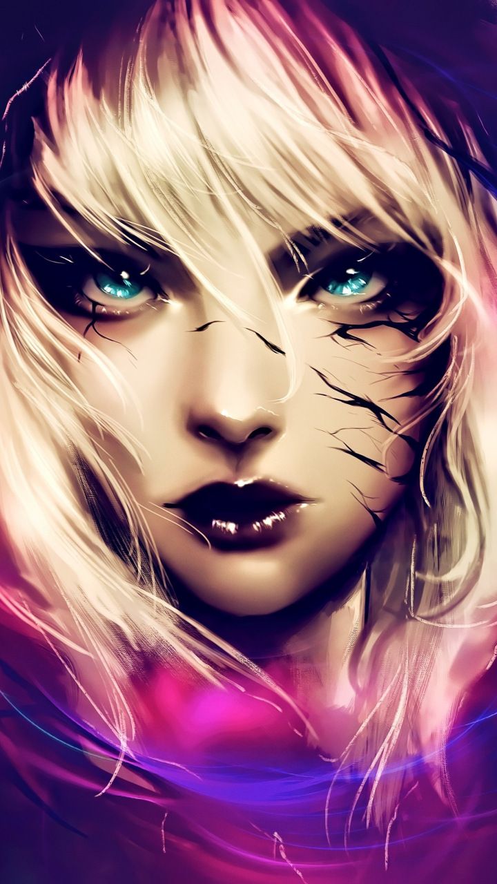 Woman, face, fantasy, art, 720x1280 wallpaper. Artistic wallpaper, Fantasy girl, Art girl
