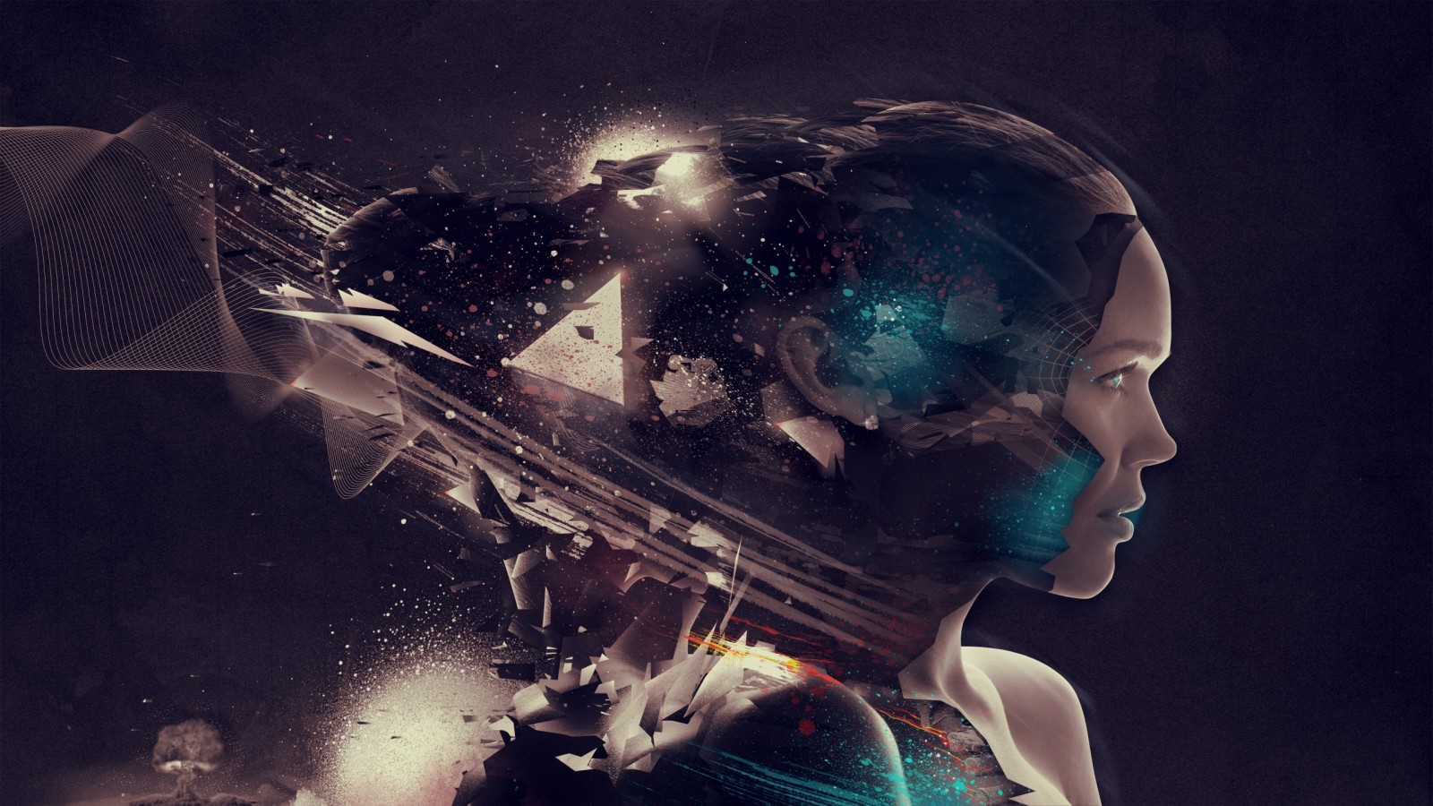 face, digital art, women, abstract, space, profile, paint splatter, darkness, screenshot, computer wallpaper, atmosphere of earth, special effects, outer space, album cover High quality walls