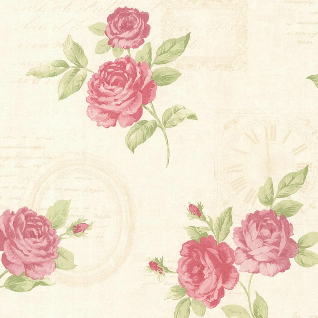56.4 Sq. Ft. Venetia Pink Vintage Rose Toss Wallpaper 2532 20450 (2022)