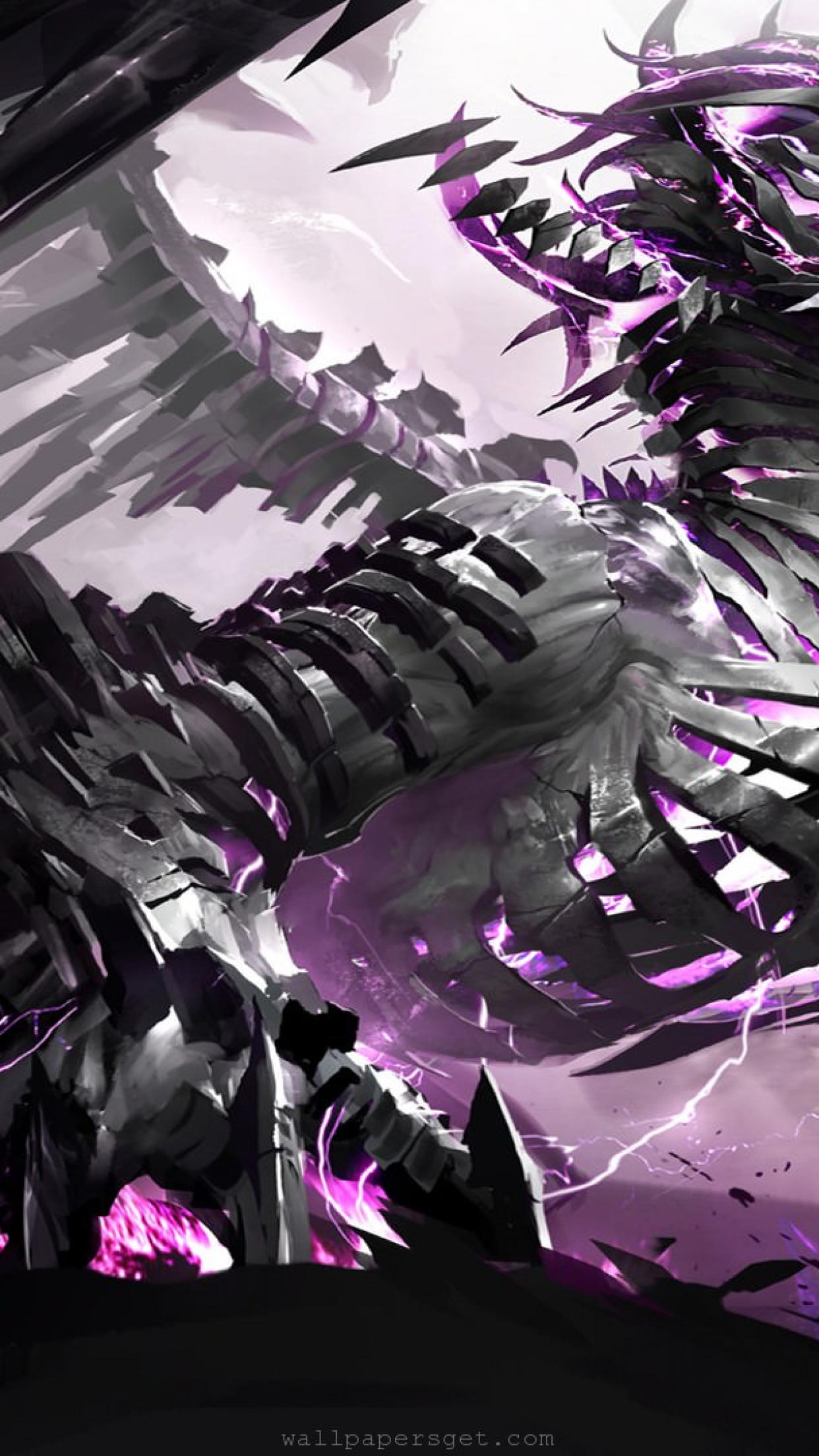 Purple Dragon HD Desktop Wallpaper