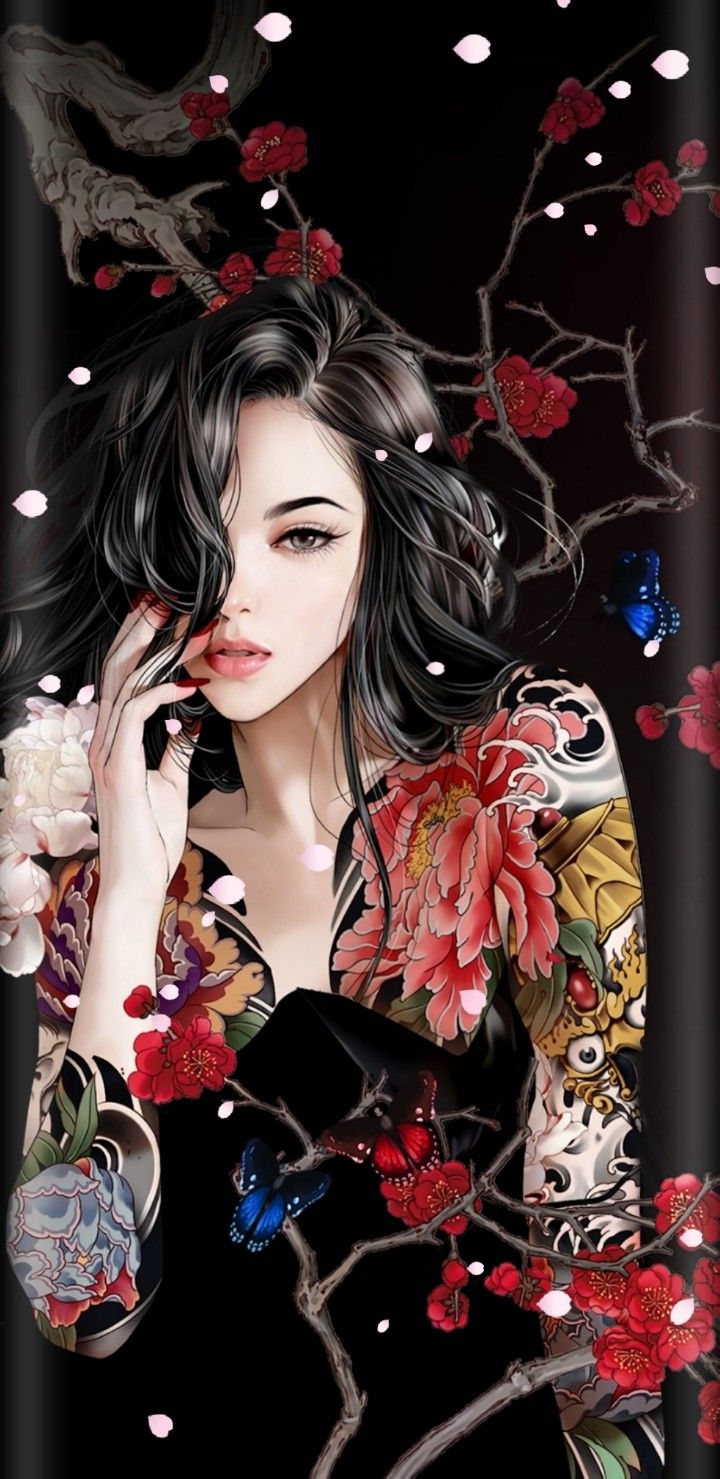 Wallpaper lockscreen iPhone android. Yakuza girl, Geisha art, Art girl