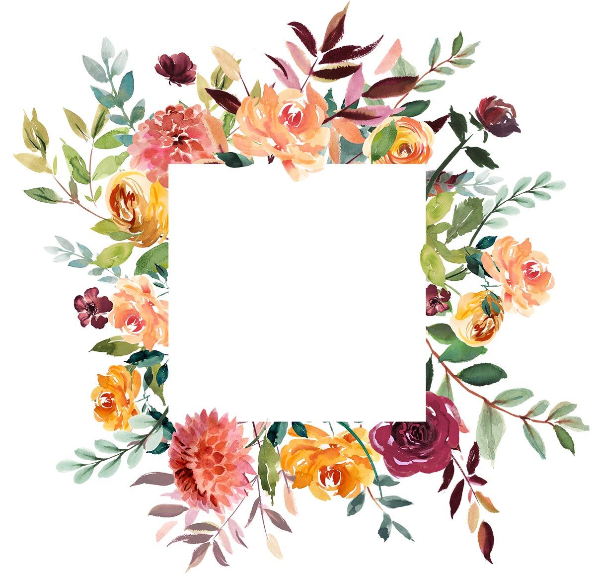 Скрапбукинг. Floral border design, Flower frame, Watercolor flowers