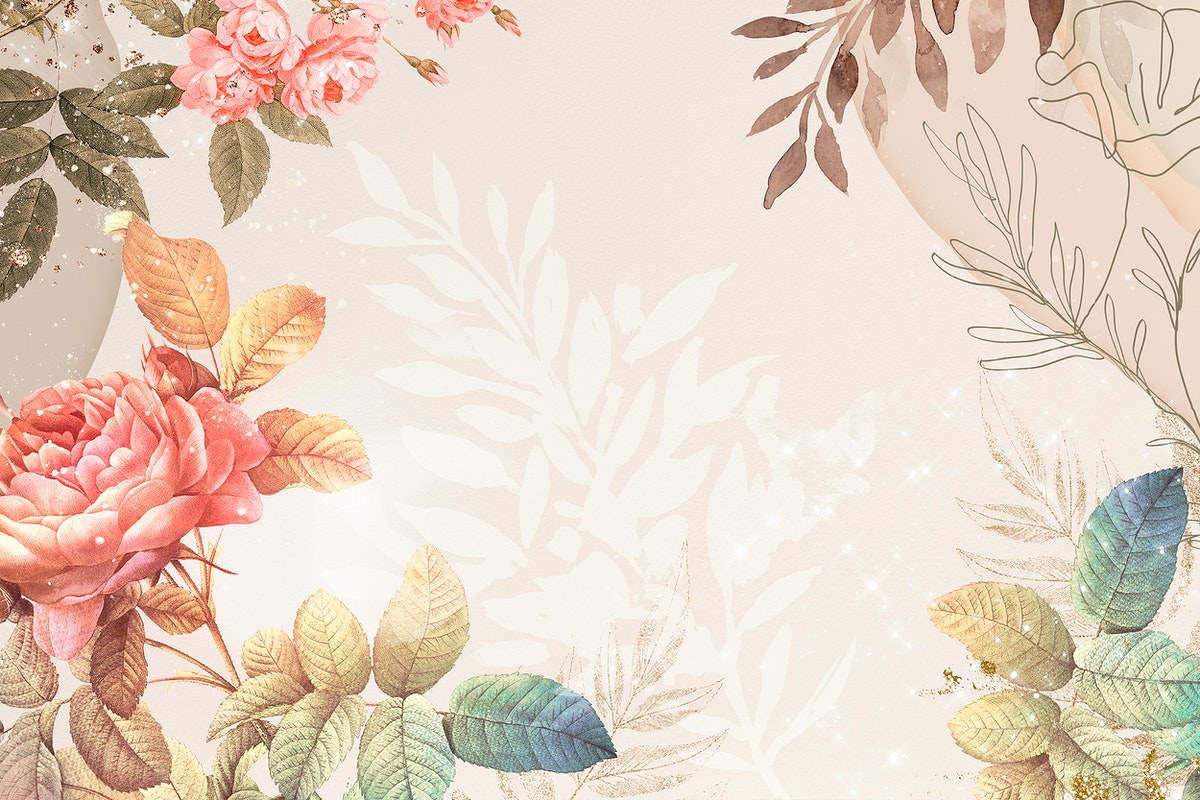 Flower background, aesthetic border design