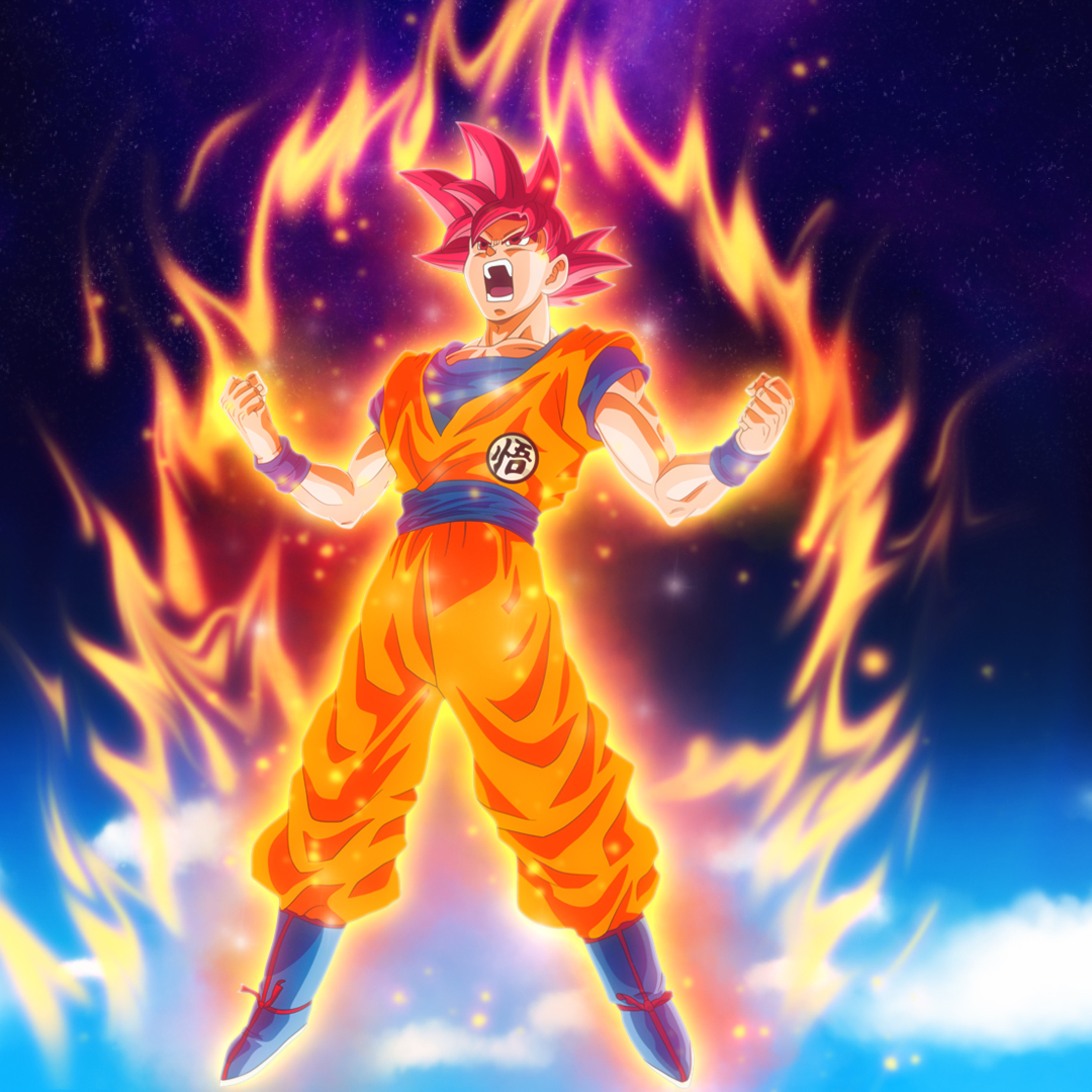 Download wallpaper 2932x2932 goku, dragon ball super, fan art