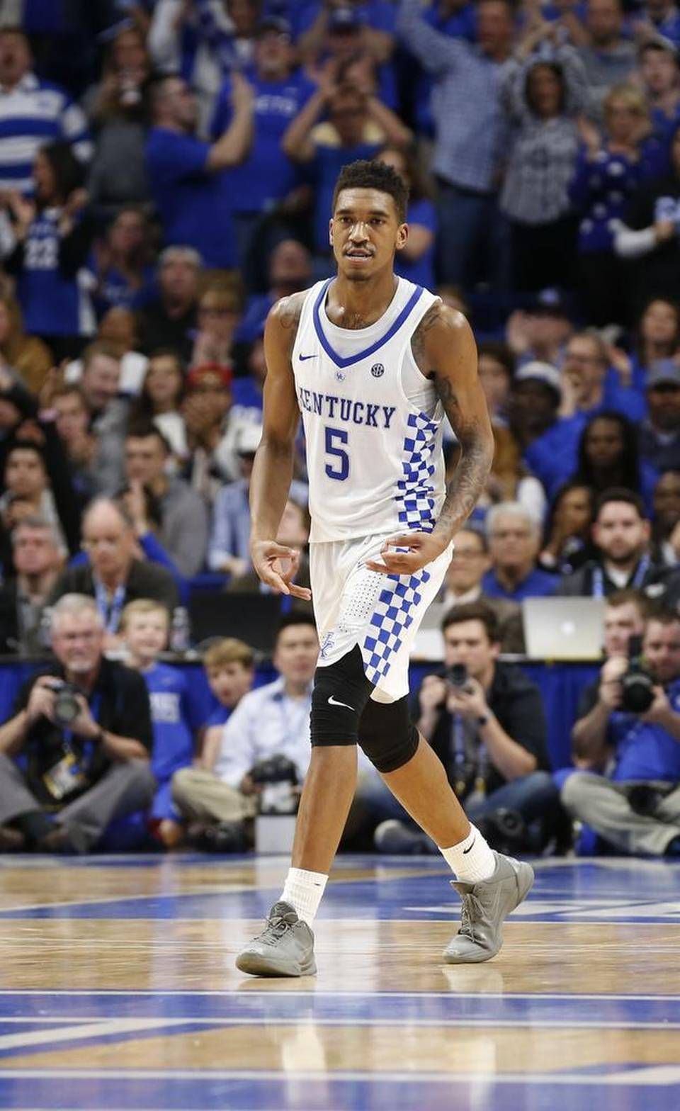 Kentucky Guard Malik Monk Made A “3” With His Fingers After Hitting A Three Pointer Late In The Game. Kentucky Basketball, Kentucky Sports, College Basketball