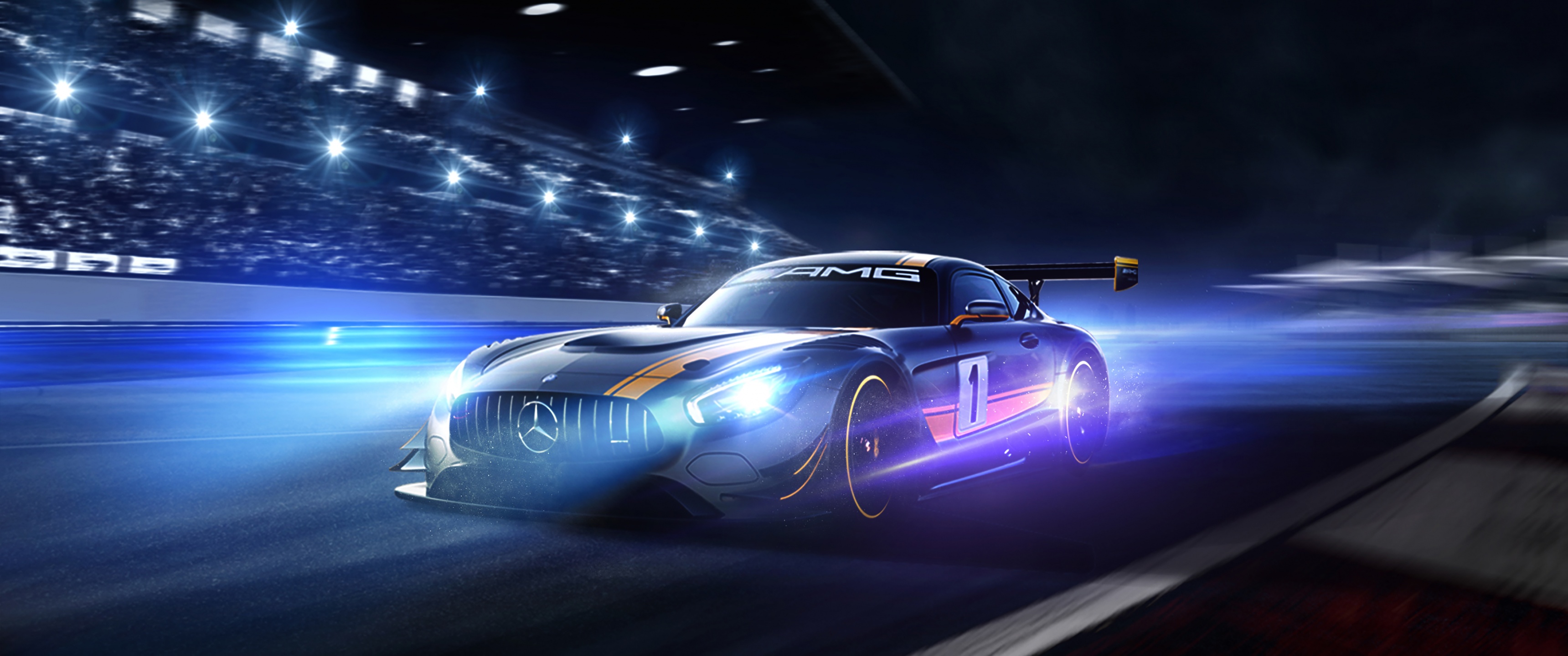 Mercedes AMG GT R Wallpaper 4K, Night, Racing Track, Cars