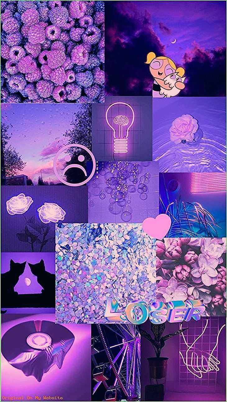 Collage Purple Aesthetic Wallpaper