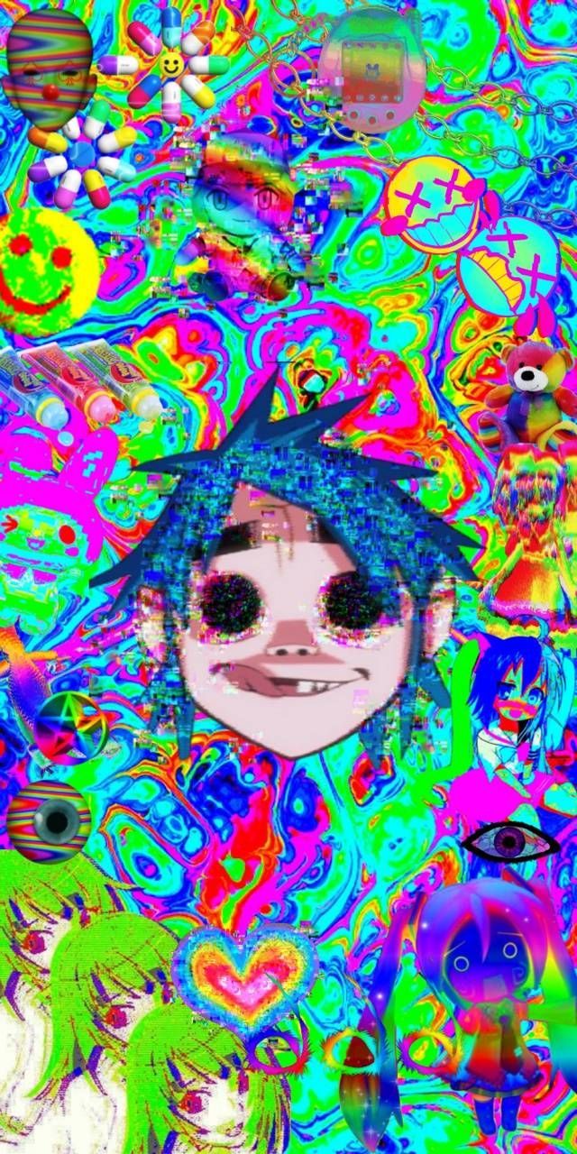 Weirdcore Wallpaper for mobile phone, tablet, desktop computer and other devices HD and 4K wallpaper. Glitchcore wallpaper, Psychedelic art, Anime wallpaper