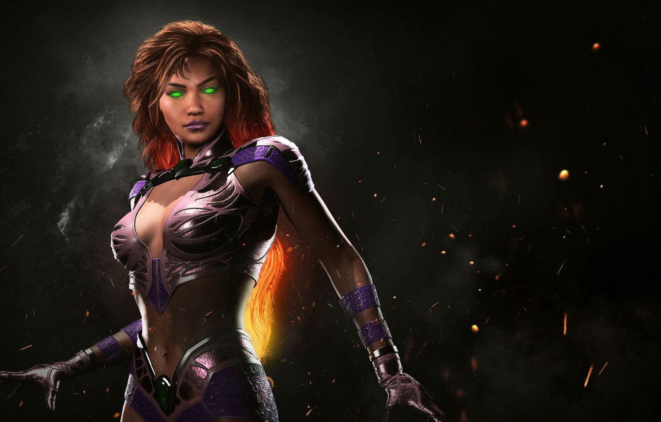 Wallpaper girl, game, NetherRealm Studios, Starfire, Injustice - for desktop, section игры