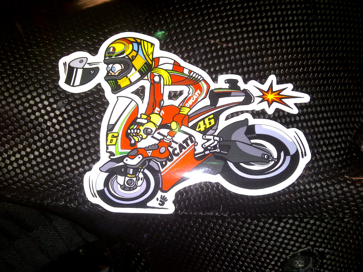 Stickers on Valentino's bike Rossi Photo