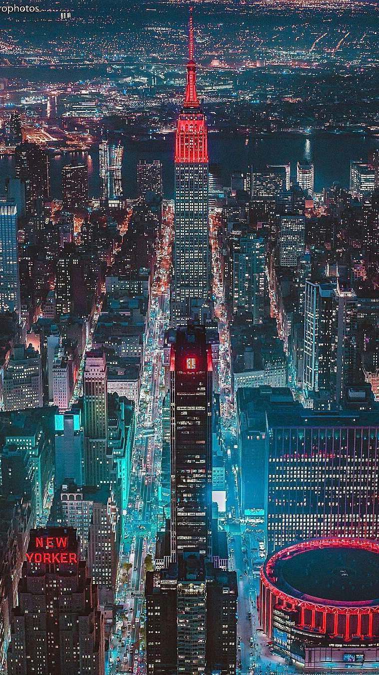 New York City Night Glow IPhone Wallpaper Wallpaper, iPhone Wallpaper