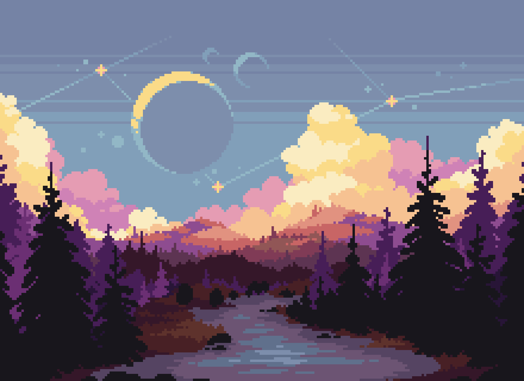 Trix on Twitter. Pixel art landscape, Cool pixel art, Pixel art