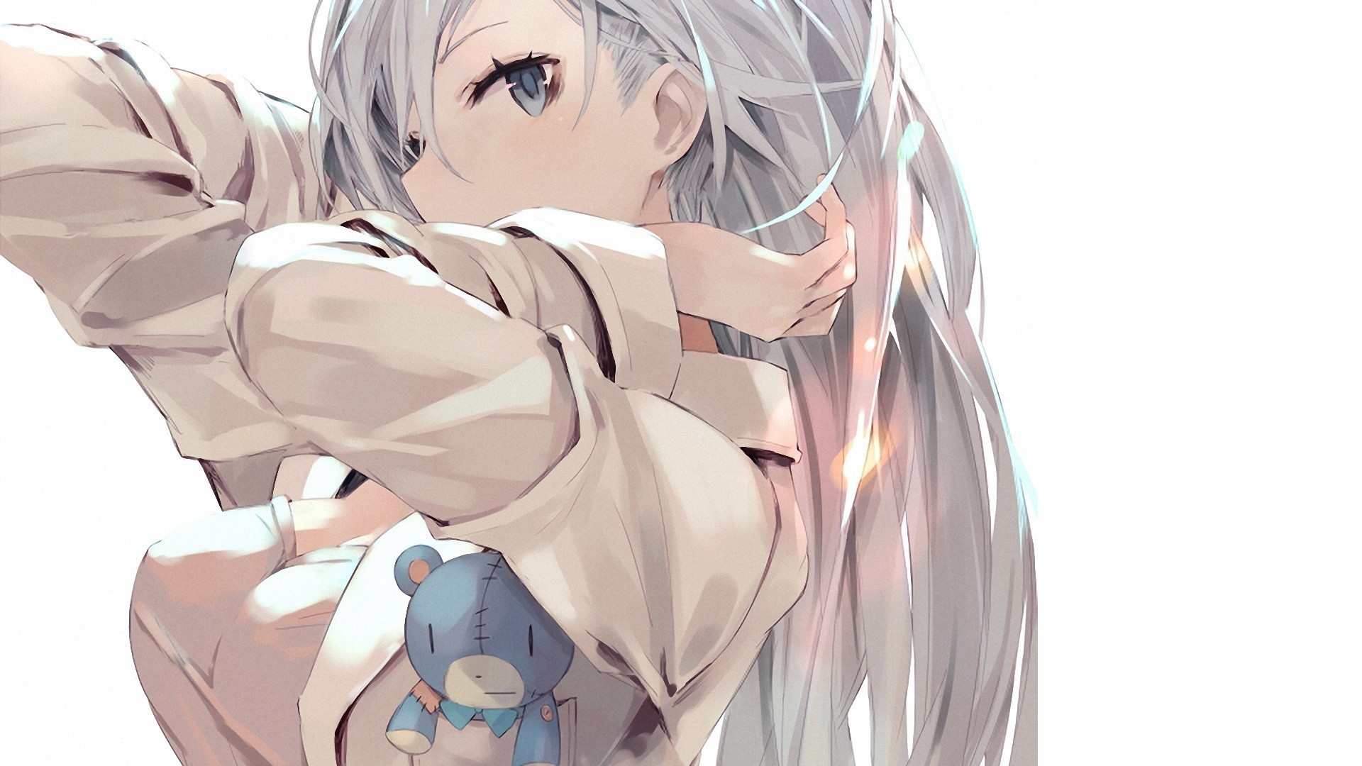 White Hair Anime Girl Wallpaper