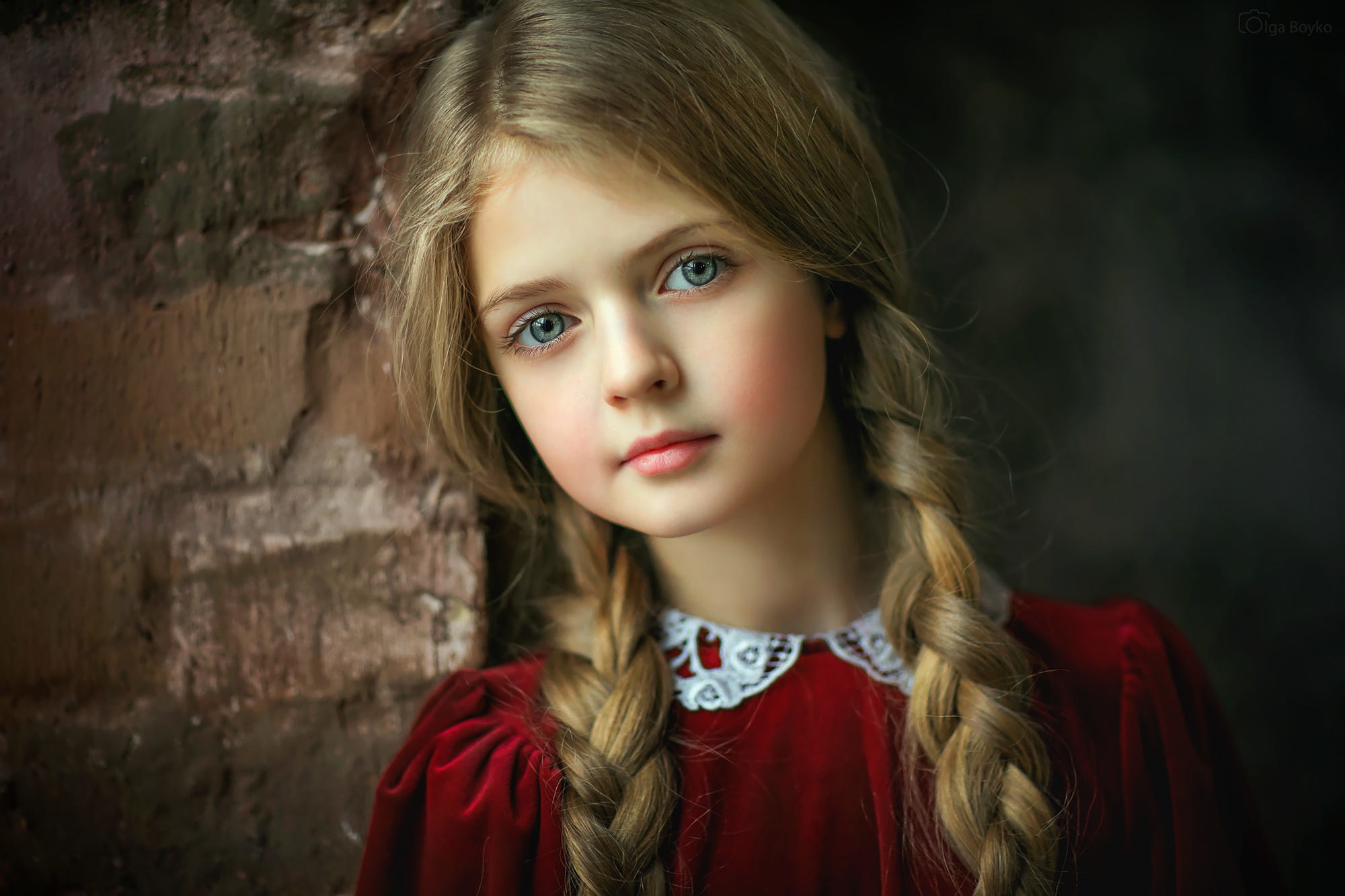 Blonde Blue Eyes Braid Child Face Girl Little Girl wallpaperx1333