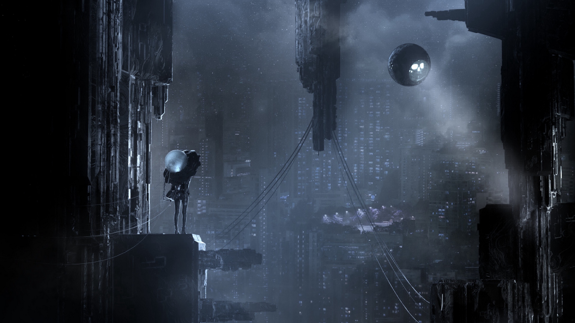 Wallpaper City, Futurism, Cyberpunk, Sci Fi, Dark Sci Fi Phone