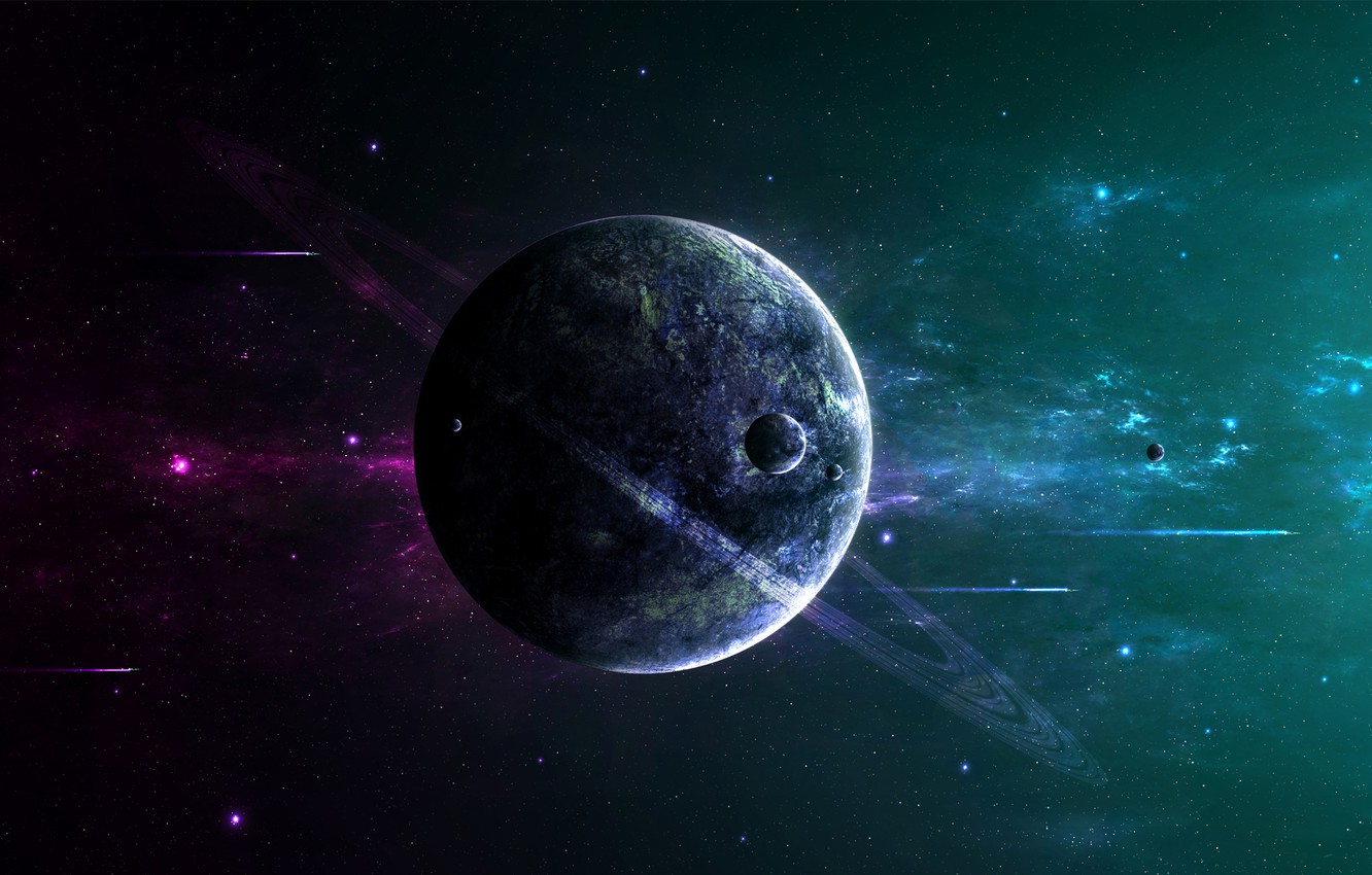 Wallpaper dark, Star, night, planet, space ships, Sci Fi image for desktop, section космос