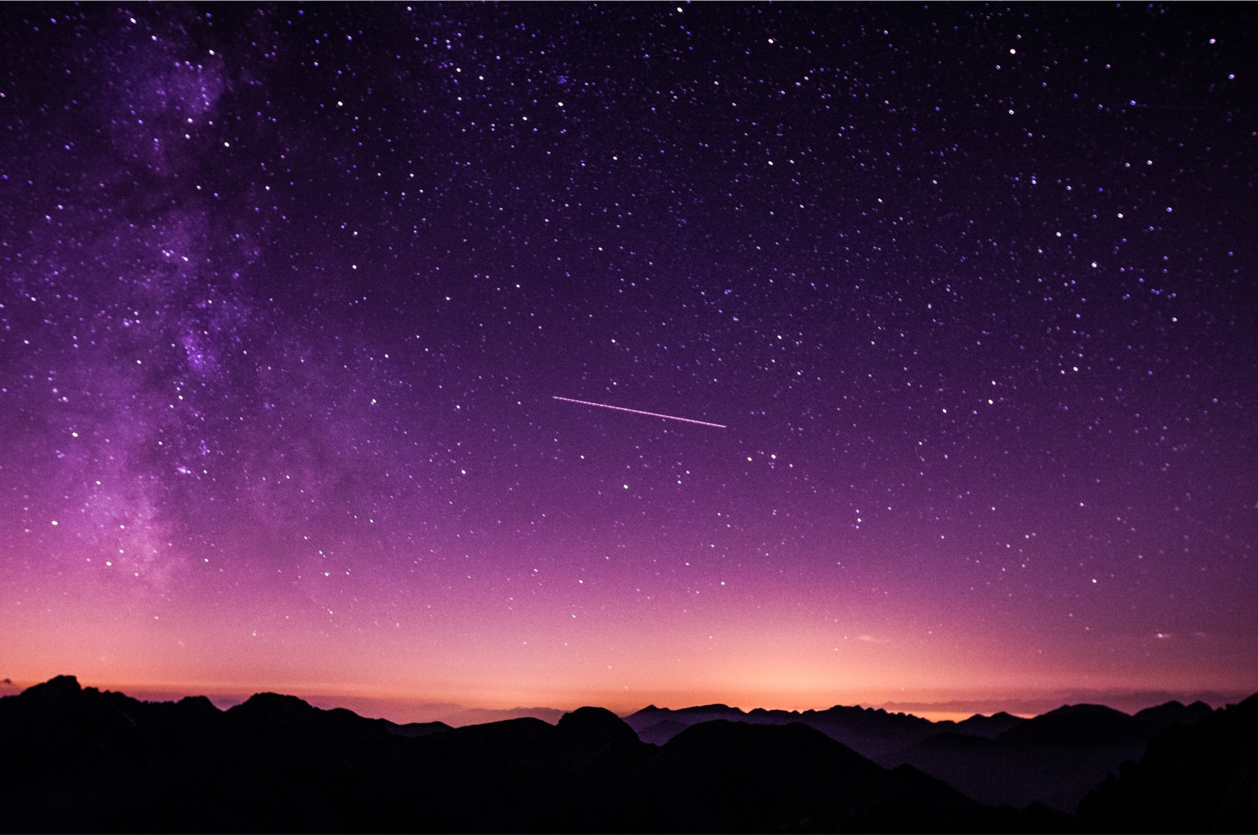 Shooting Stars In Purple Sky Chromebook Pixel HD 4k Wallpaper, Image, Background, Photo and Picture
