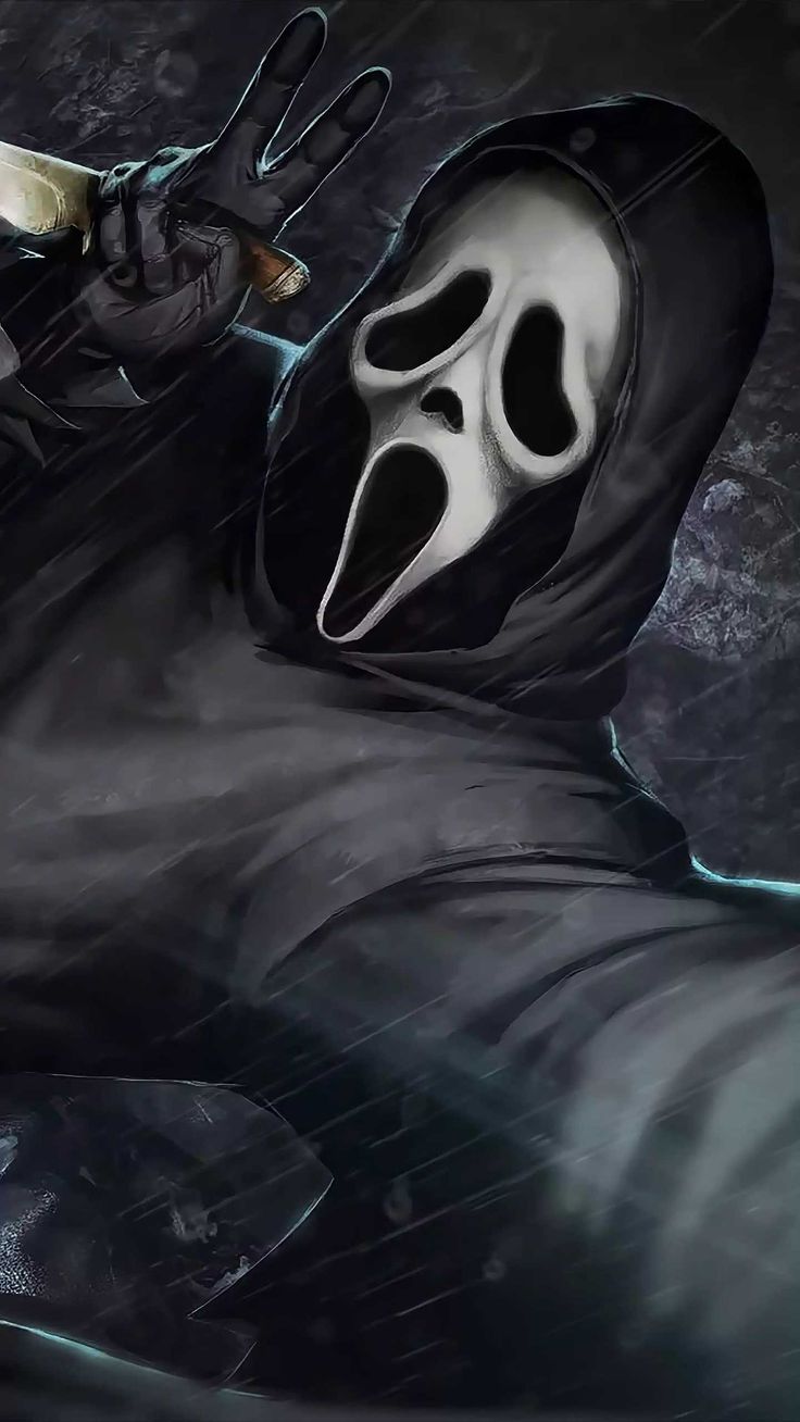 iPhone Ghostface Wallpaper Discover more Creepy, Dead by Daylight, Film, Ghost, Ghostface wallpaper.. Ghost faces, Ghostface, Horror movie art