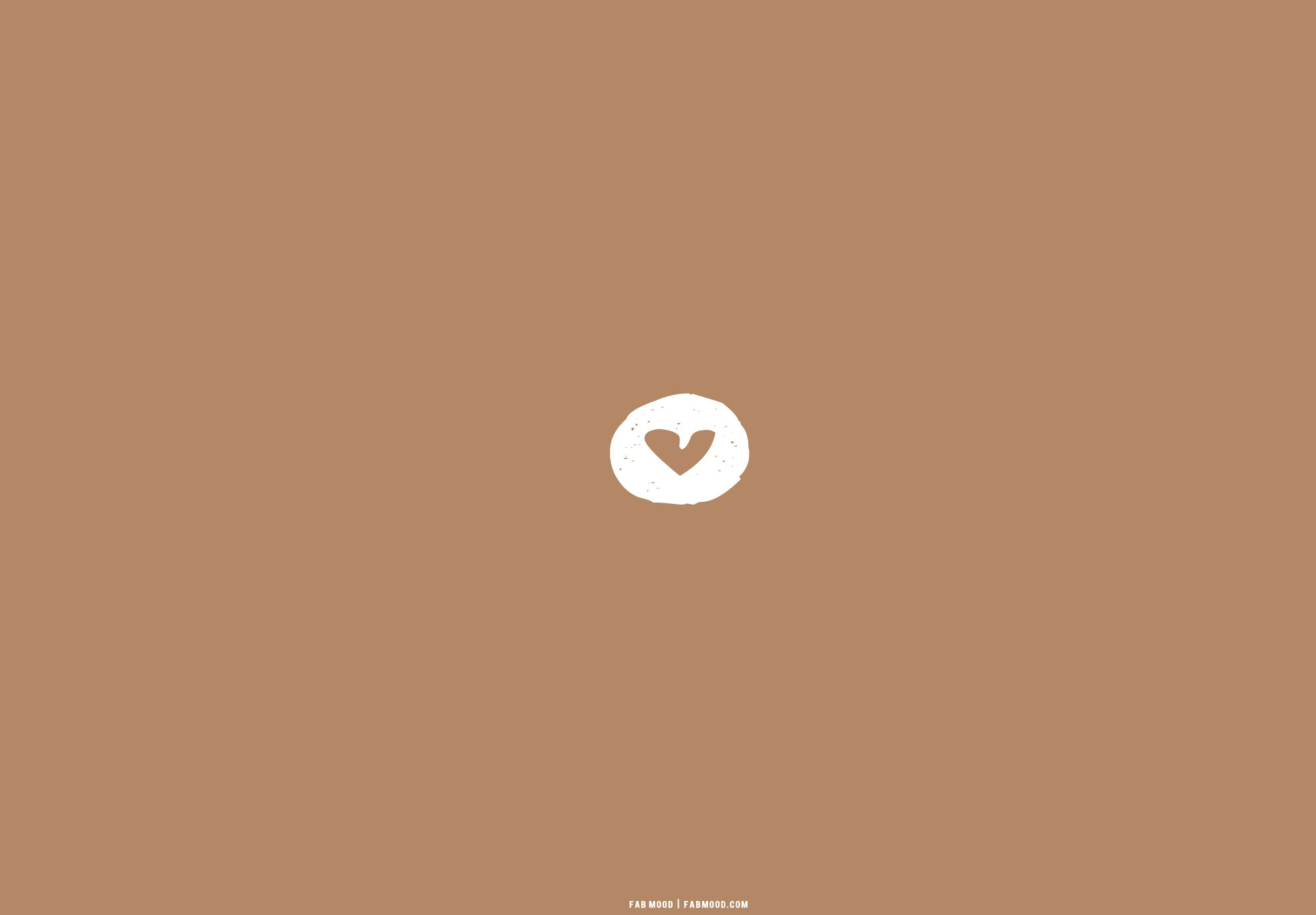 Brown Aesthetic Wallpaper for Laptop, Heart Cut Out Brown Background