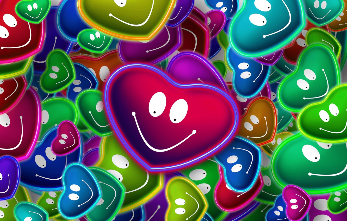 Wallpaper love, hearts, smile image for desktop, section рендеринг
