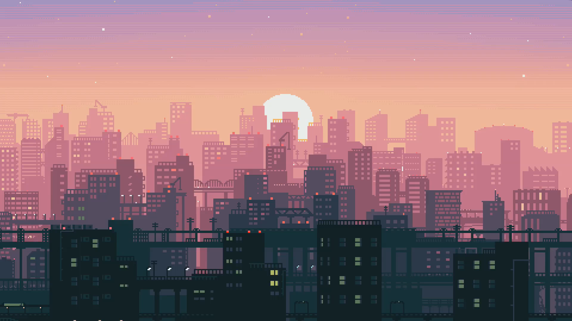 Pixel Sunset HD Wallpaper