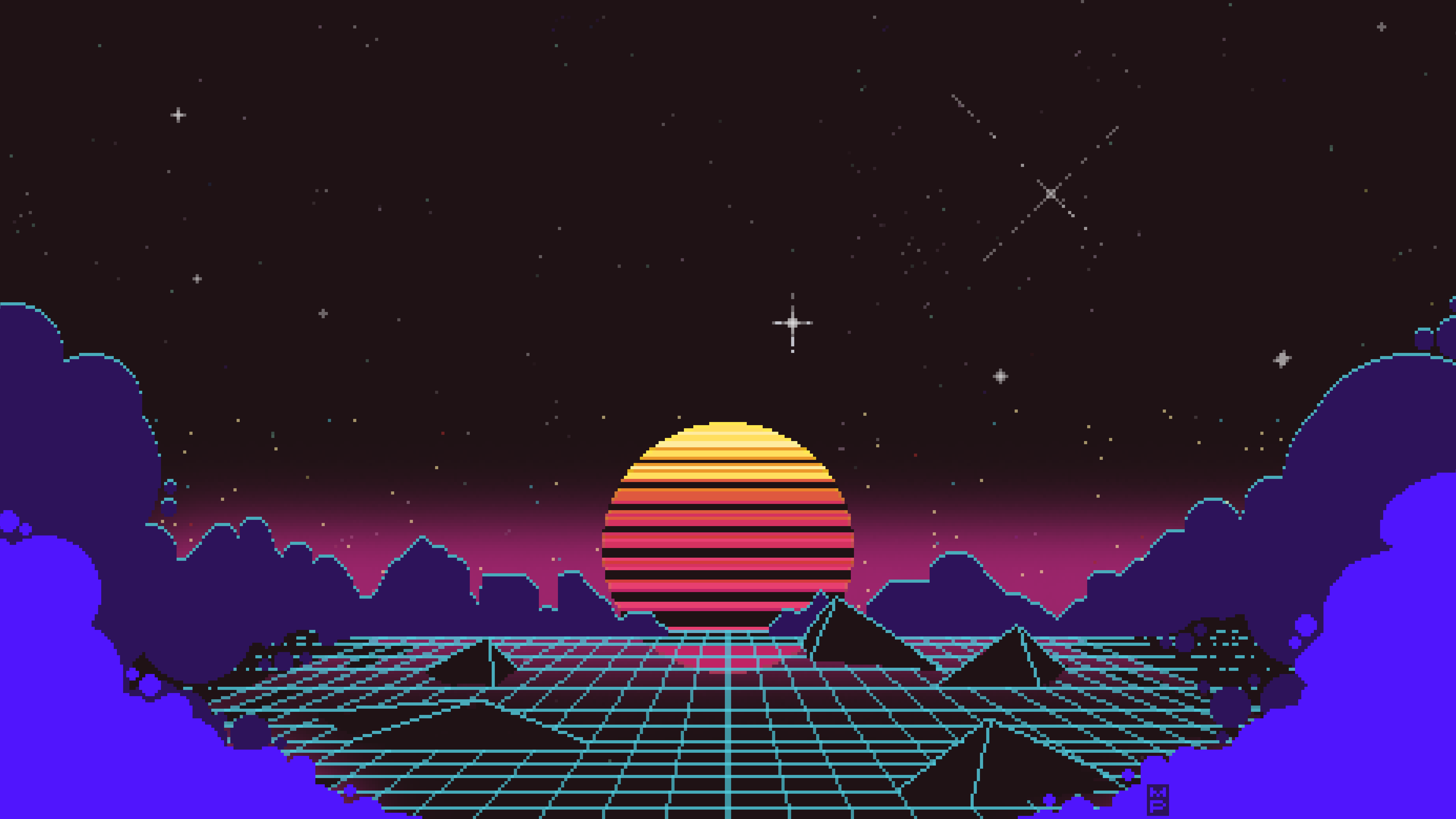 Sunset Pixel Background