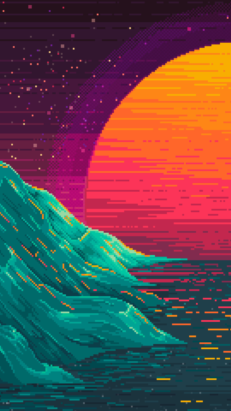 Easy Sunset Pixel Art