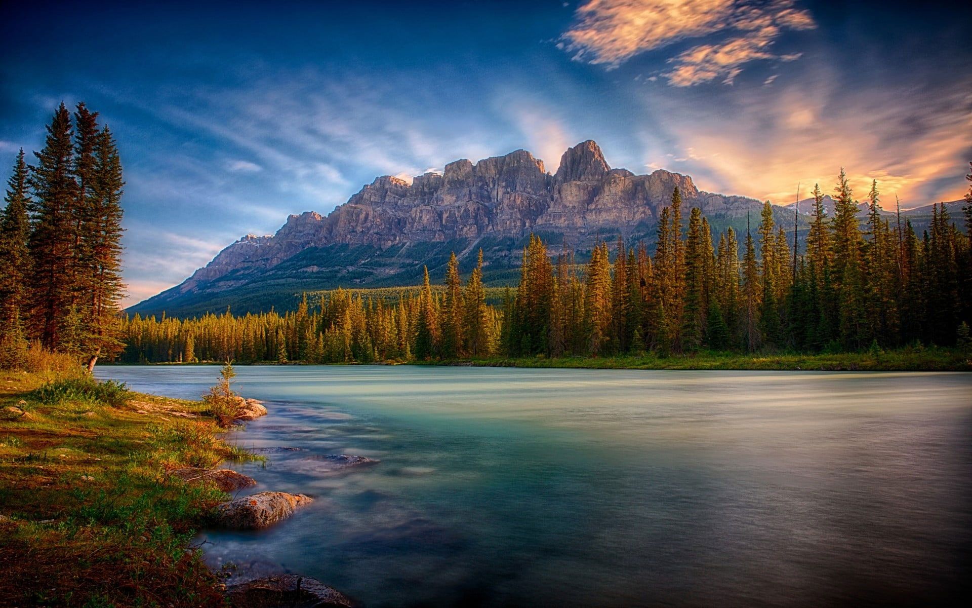 Landscape photo of body of water and trees, nature, mist, mountains. Landscape photo, Landscape, Sunrise wallpaper
