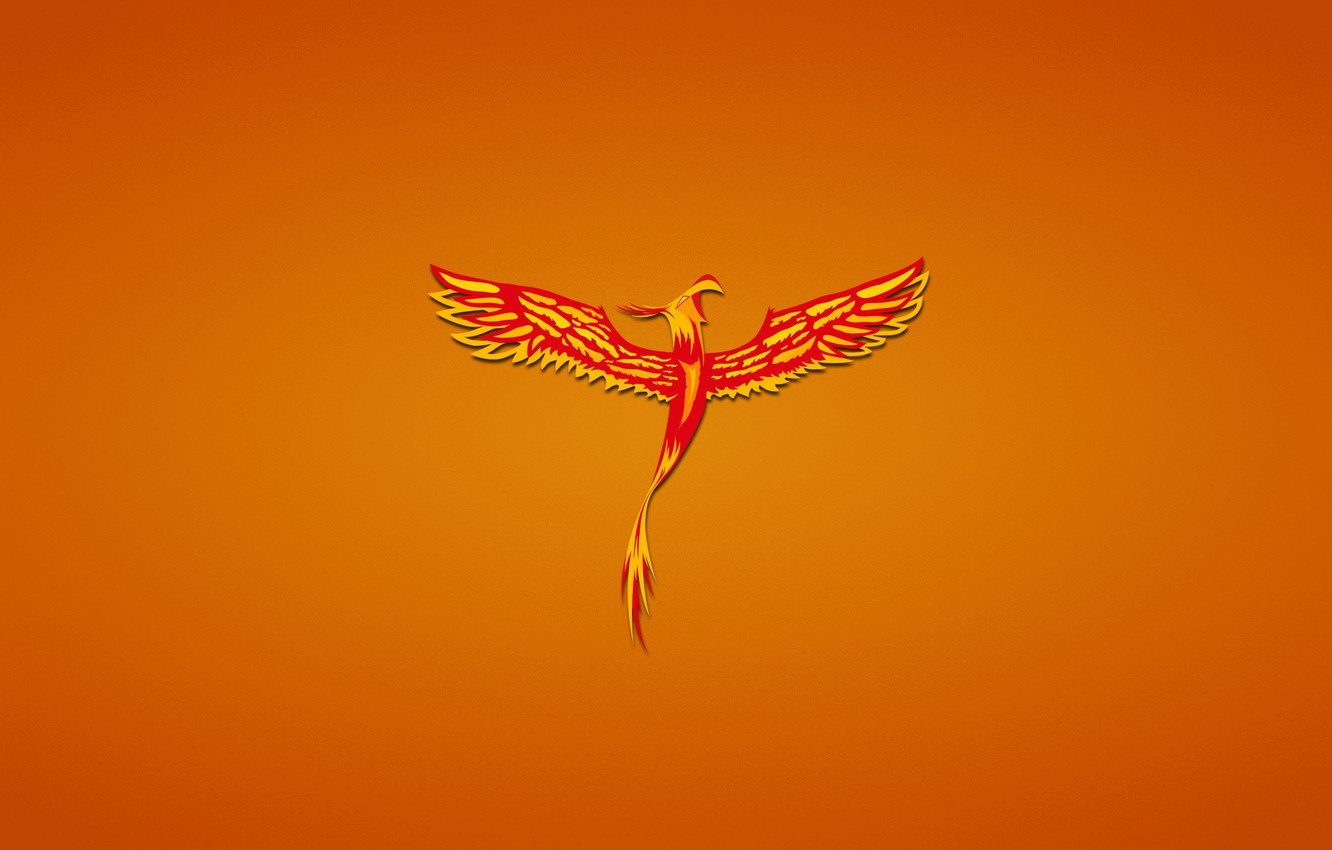 Wallpaper bird, minimalism, red, Phoenix, phoenix, fenix, reddish background image for desktop, section минимализм