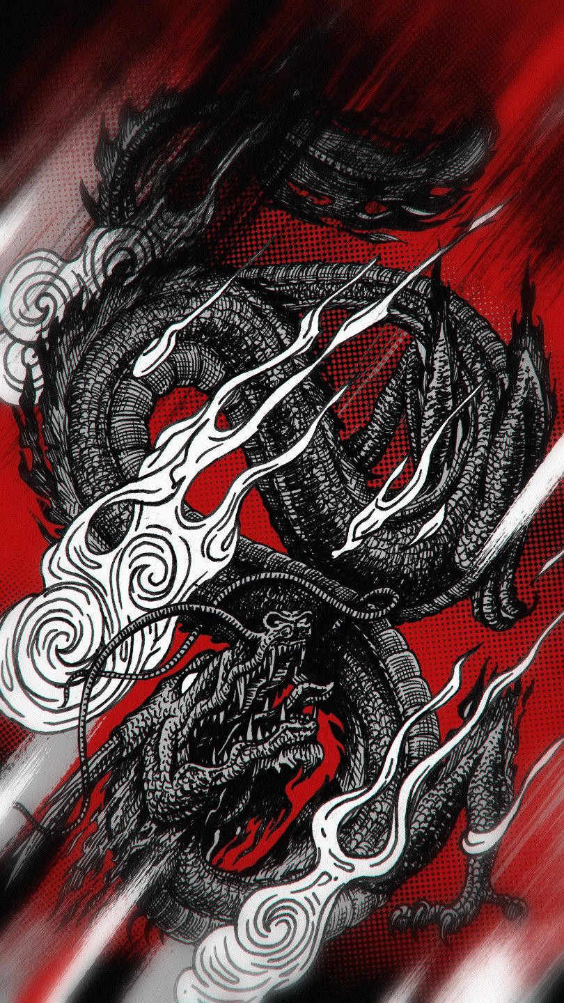 Japanese Dragon HD Aesthetic Wallpaper