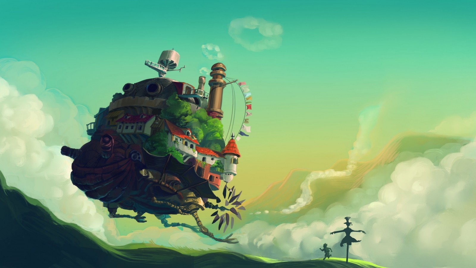 illustration, anime, Studio Ghibli, Howls Moving Castle, Terrain, screenshot, computer wallpaper, atmosphere of earth, extreme sport High quality walls