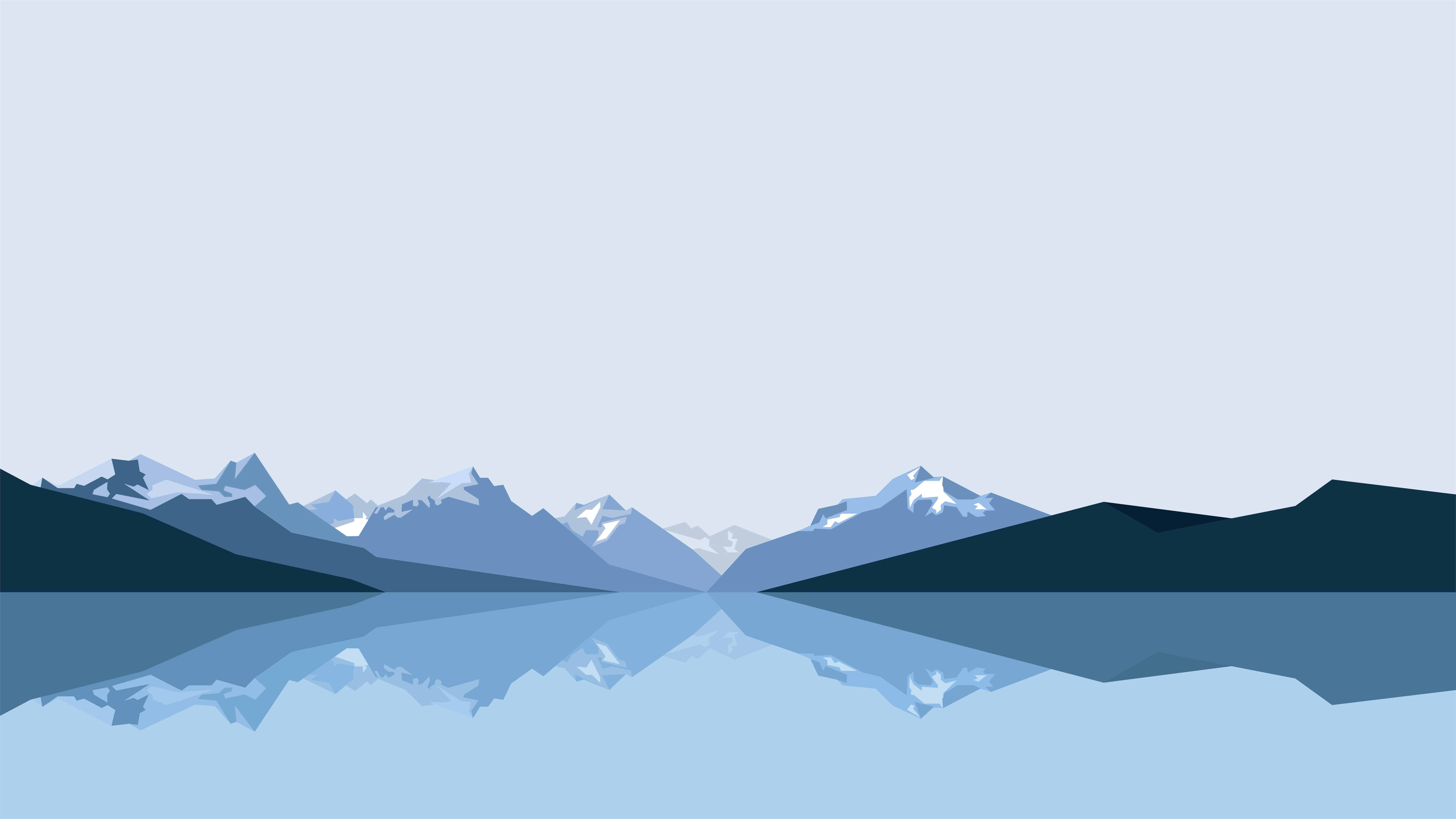 Minimalist Mountains And Lake Uhd 8k Wallpaper Mountain Wallpaper HD Wallpaper & Background Download
