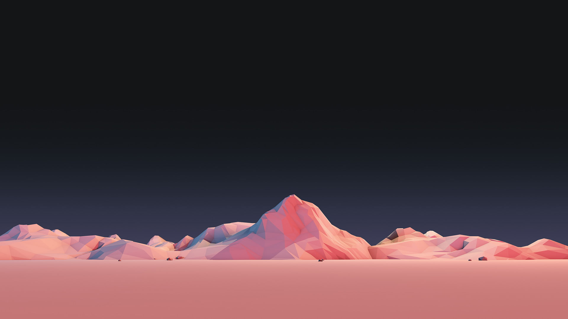 Pink Mountain Terrain Wallpaper, Illustration, Mountains, Low Poly, Minimalism • Wallpaper For You