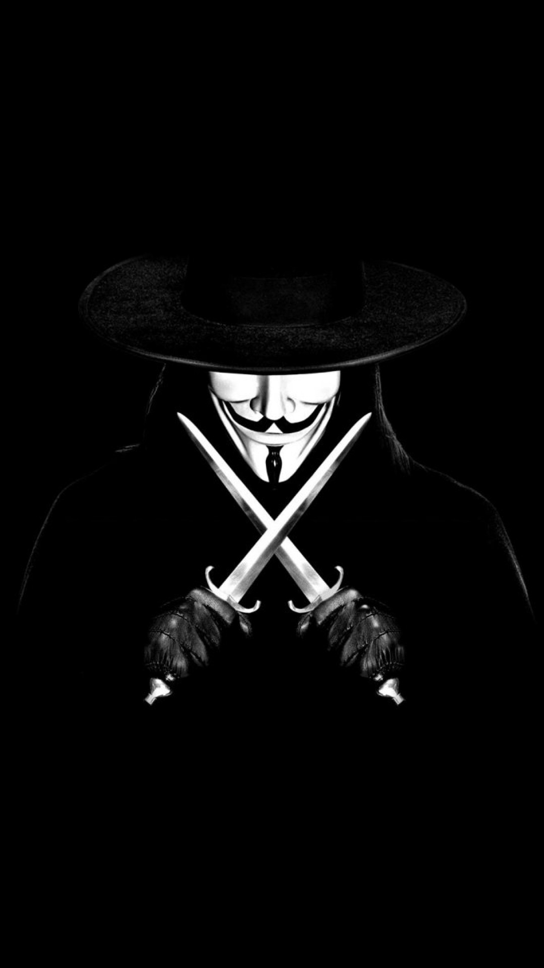 Download 1080x1920 V For Vendetta, Knives, Guy Fawkes Mask Wallpaper for iPhone iPhone 7 Plus, iPhone 6+, Sony Xperia Z, HTC One
