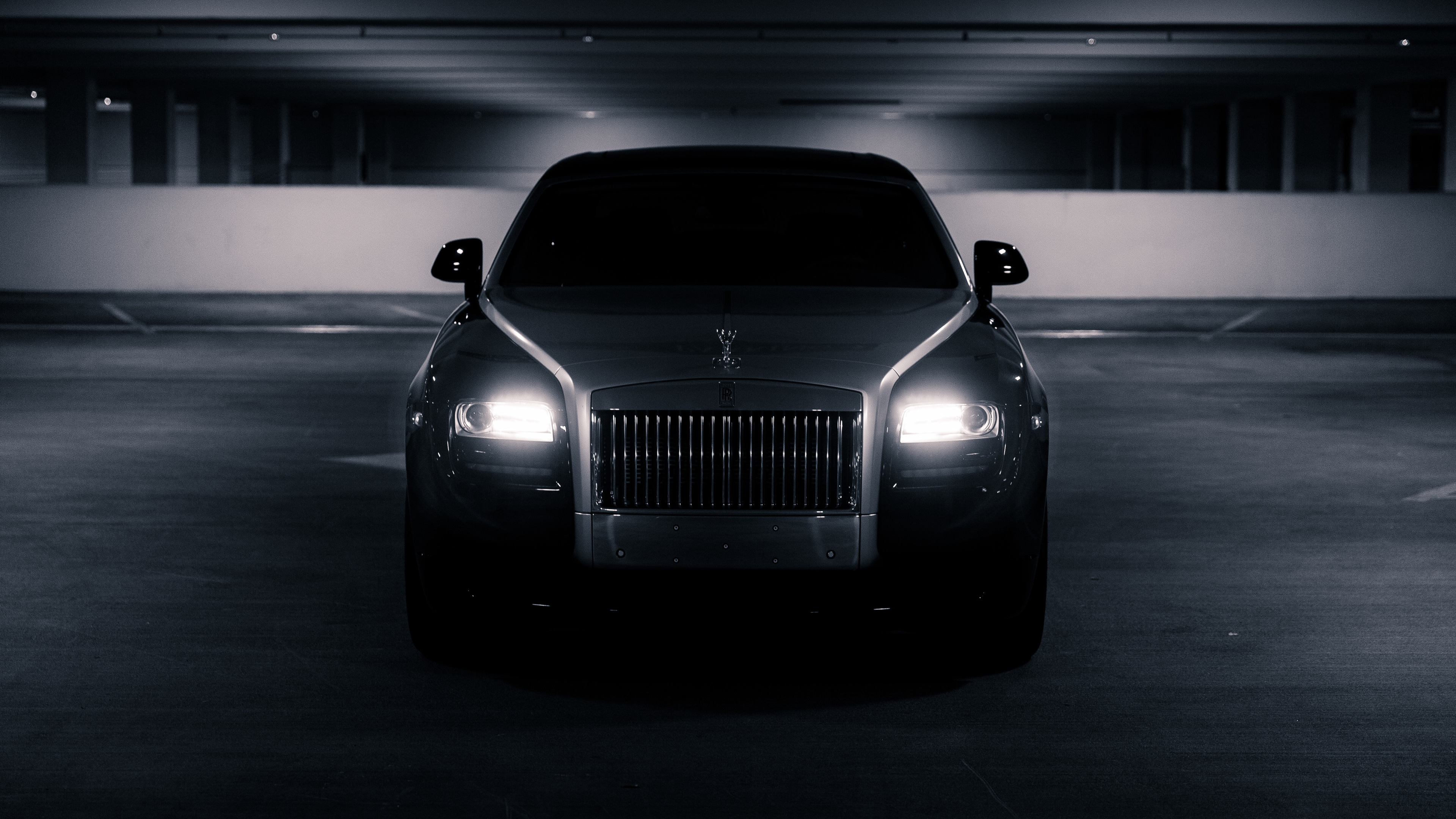 Wallpaper 4k Black Rolls Royce Front Wallpaper