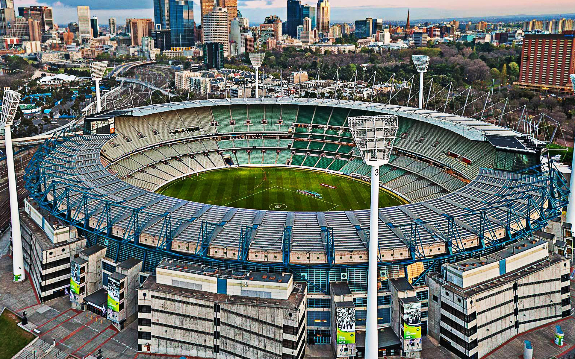 Download wallpaper Melbourne Cricket Ground, Australian Stadium, Cricket Stadium, Football Stadium, Melbourne, Australia, Stadiums for desktop with resolution 1920x1200. High Quality HD picture wallpaper
