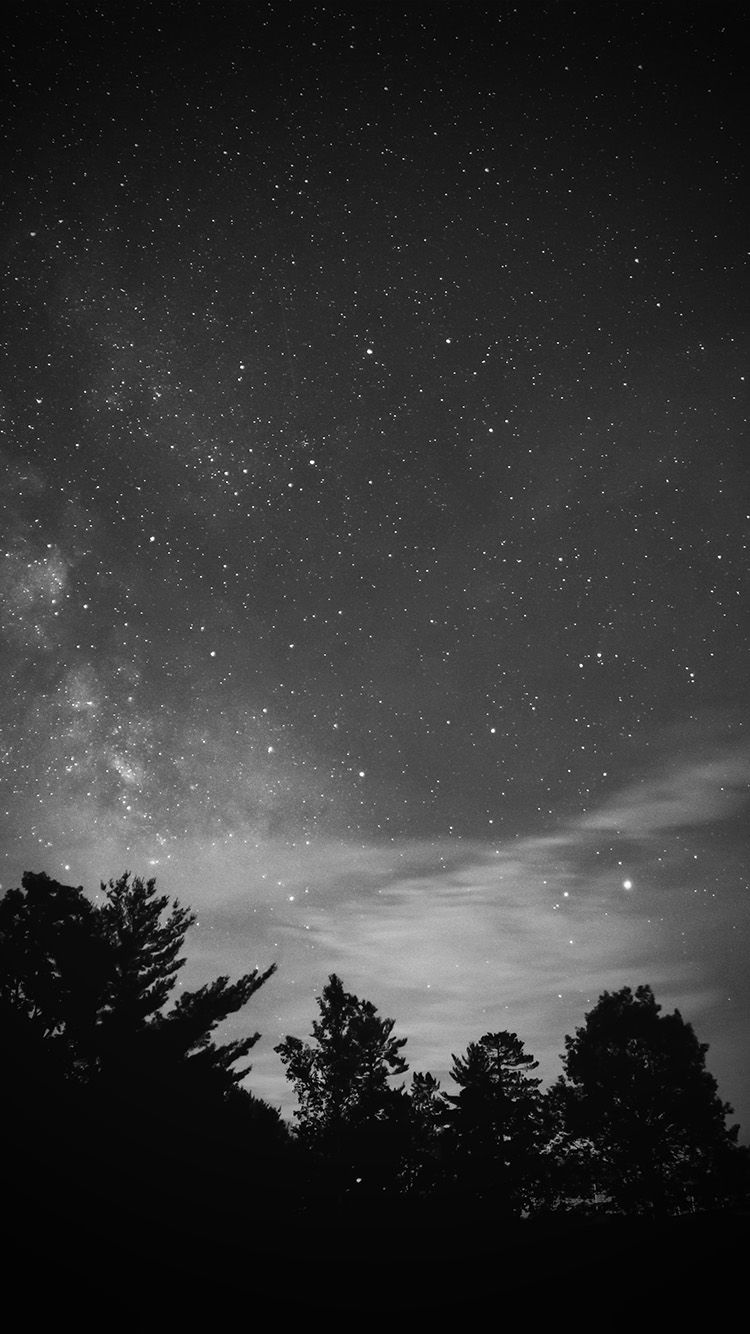 Sky Night Star Dark Mountain Cloud Vignette Bw. Manzara, Bulutlar, Resim Duvarı