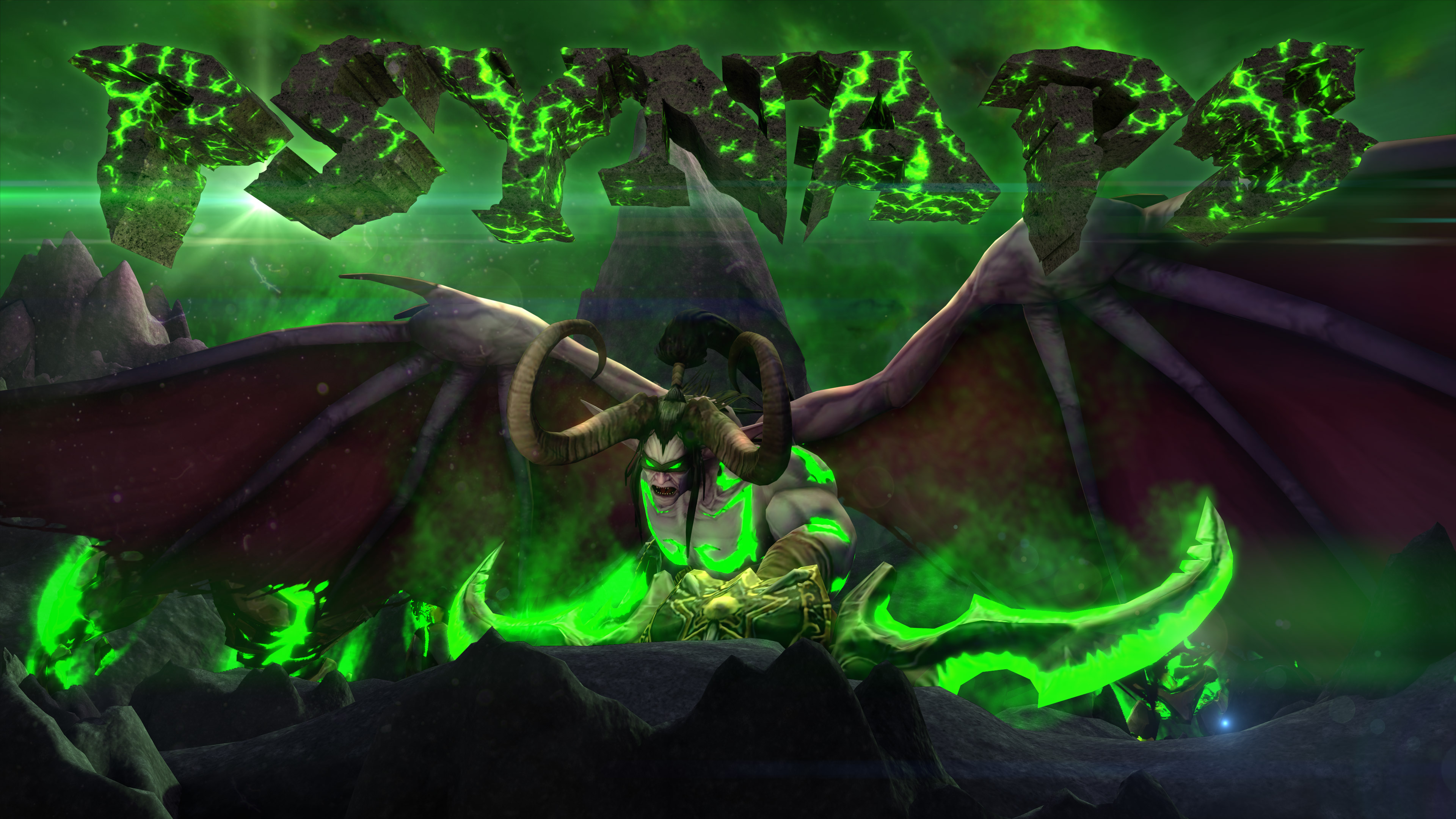 wow legion wallpaper, green, demon, pc game, cg artwork, fictional character