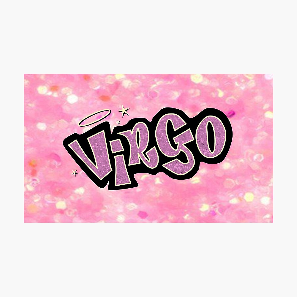 virgo bratz style pink glitter font logo cute y2k aesthetic Poster