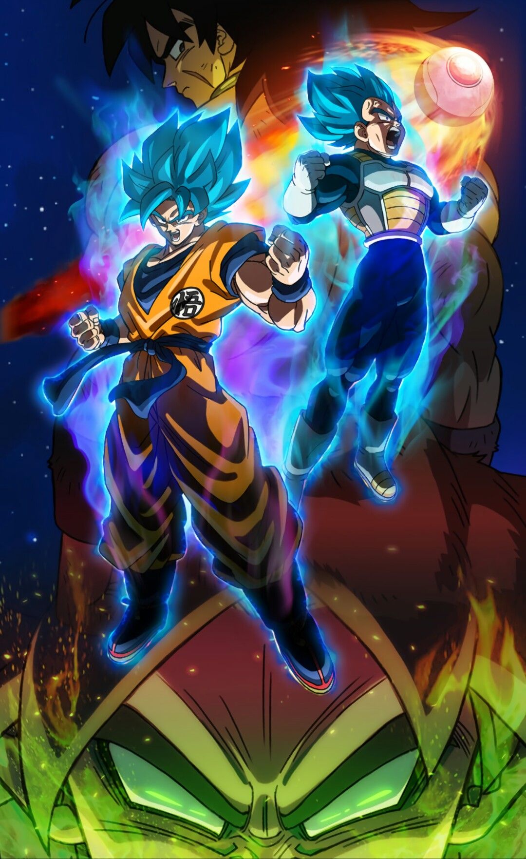 Dragon Ball Poster Gogeta Blue vs Full power Broly 12in x18in Free Shipping