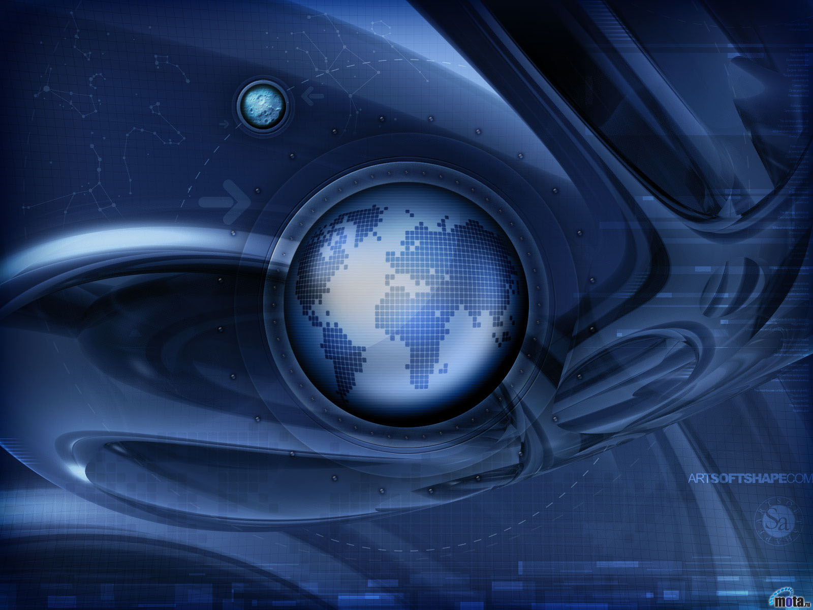 Download Wallpaper earth moon blue planet, 1600x Tech World