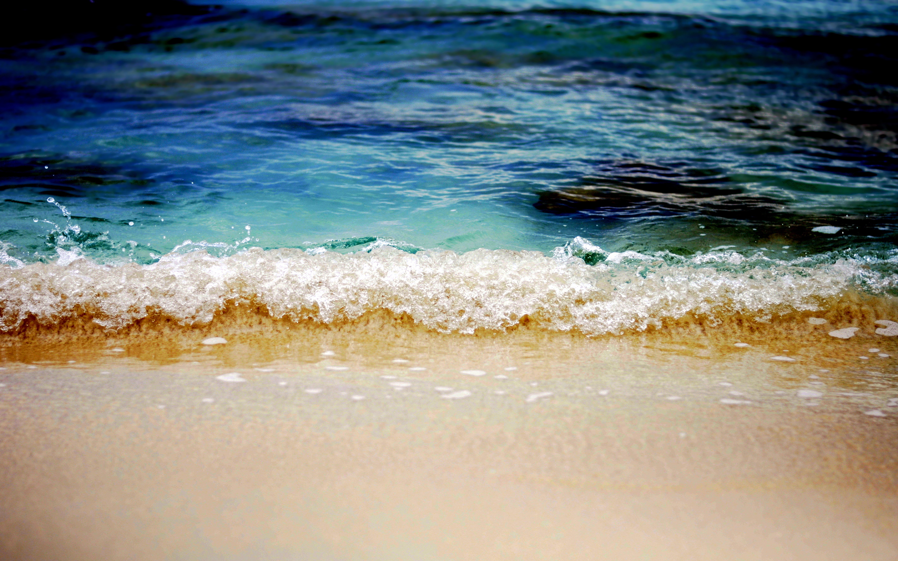 Caribbean beach waves wallpaperx1800