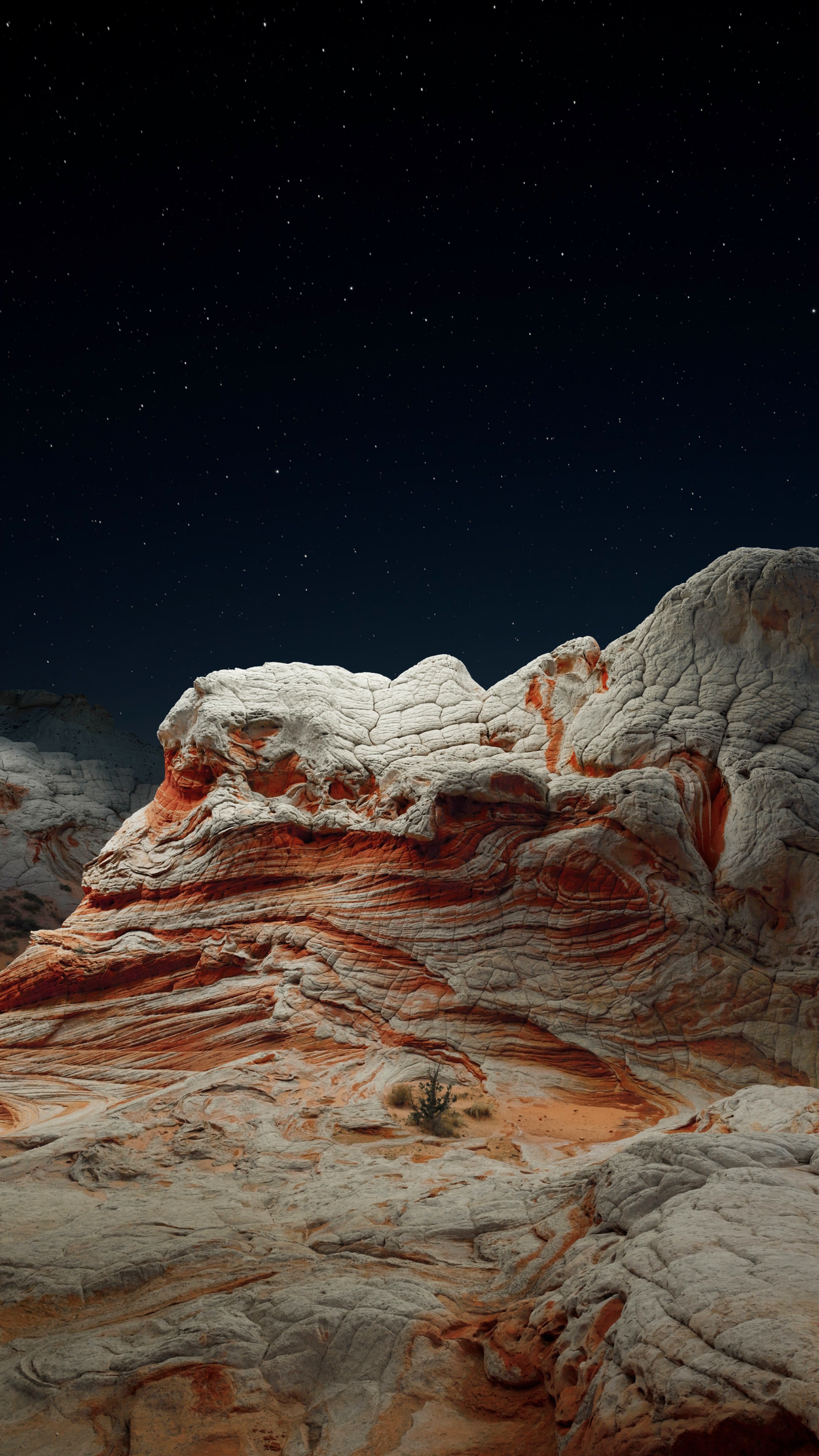 Wallpaper iOS 14.2, Desert, Valley, Night, 4K, OS