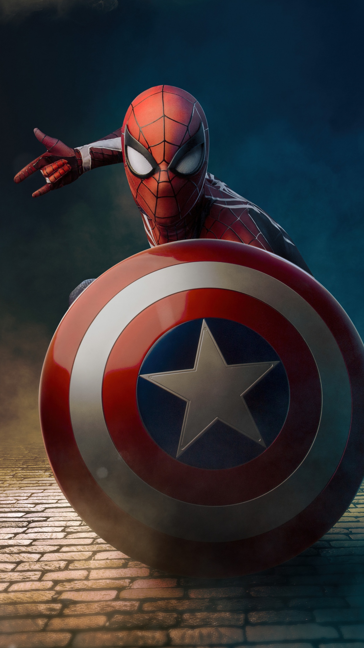 Spider Man Wallpaper 4K, Captain America's Shield, Graphics CGI