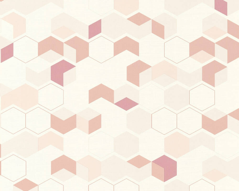 A.S. Création Wallpaper «Graphics, Beige, Pink, Red, White» 366832