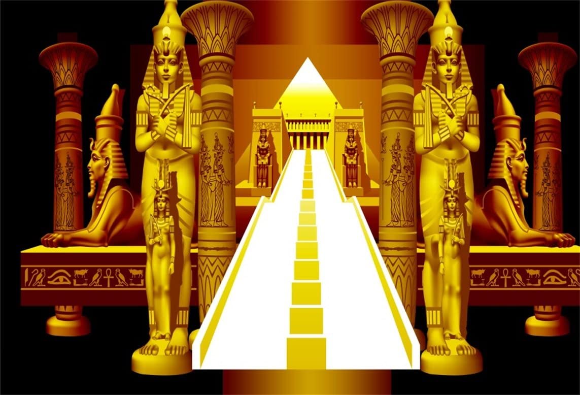 Buy AOFOTO 7x5ft Golden Egyptian Pharaoh Ancient Sphinx Backdrop Abstract Pyramid Stairway Photography Background Egypt Queen Kid Boy Girl Portrait Religion History Culture Photo Studio Props Wallpaper Online in Indonesia. B078GPVT2C