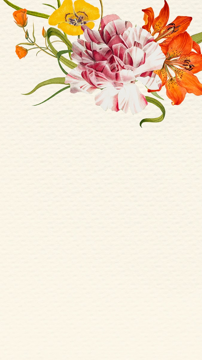 Spring floral phone wallpaper illustration