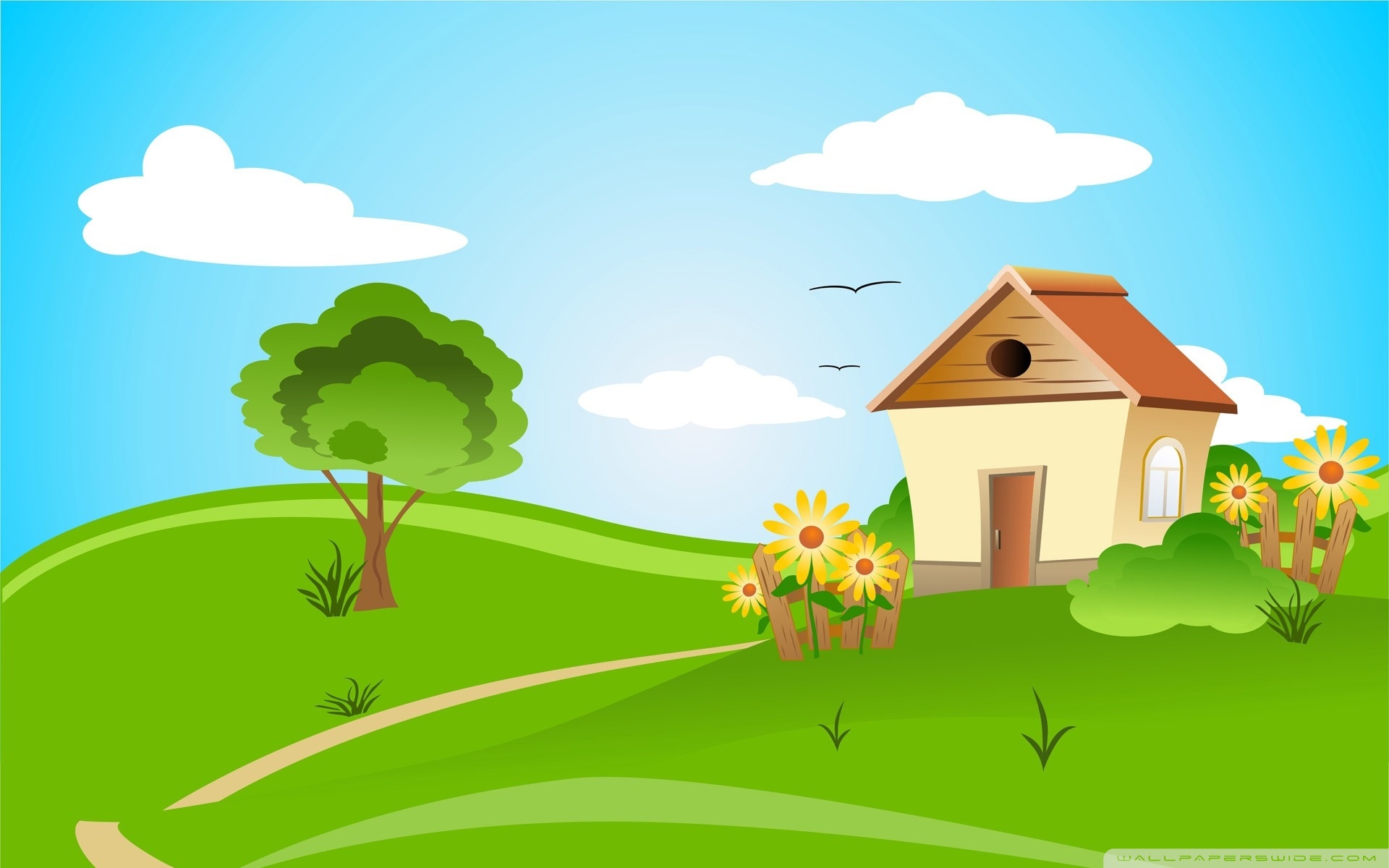 House Illustration Spring Ultra HD Desktop Background Wallpaper for 4K UHD TV, Widescreen & UltraWide Desktop & Laptop, Tablet