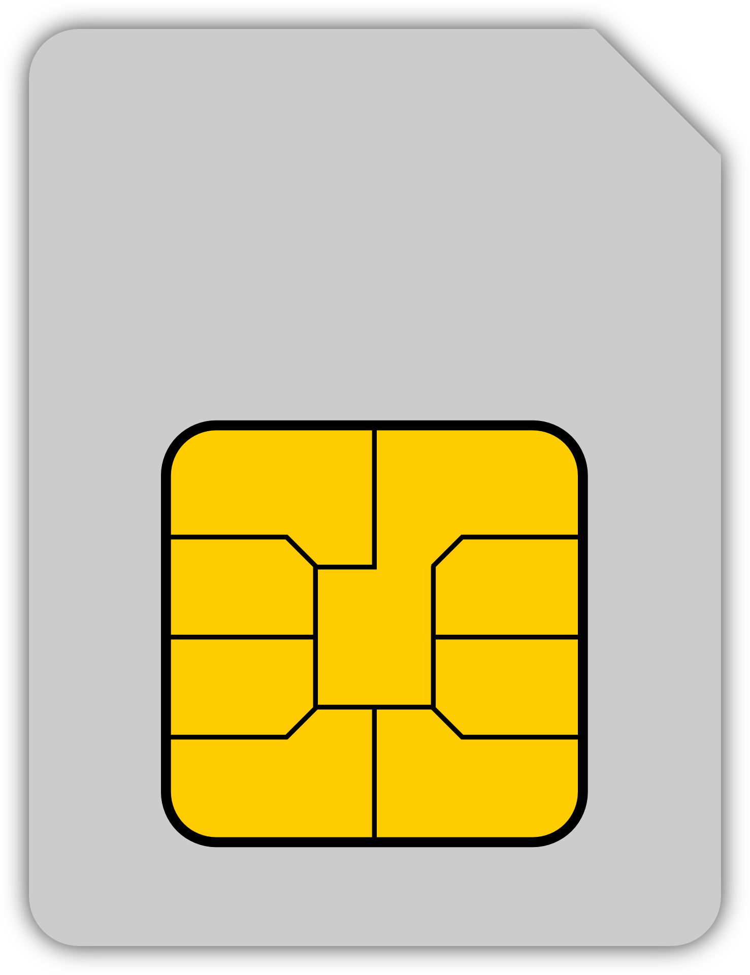 Drawing of a sim circuit communication card free image download