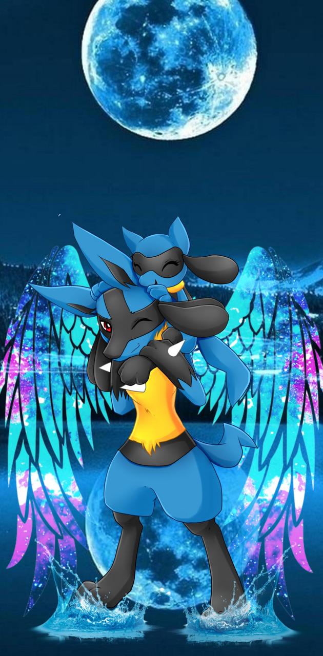 Lucario With Riolu wallpaper